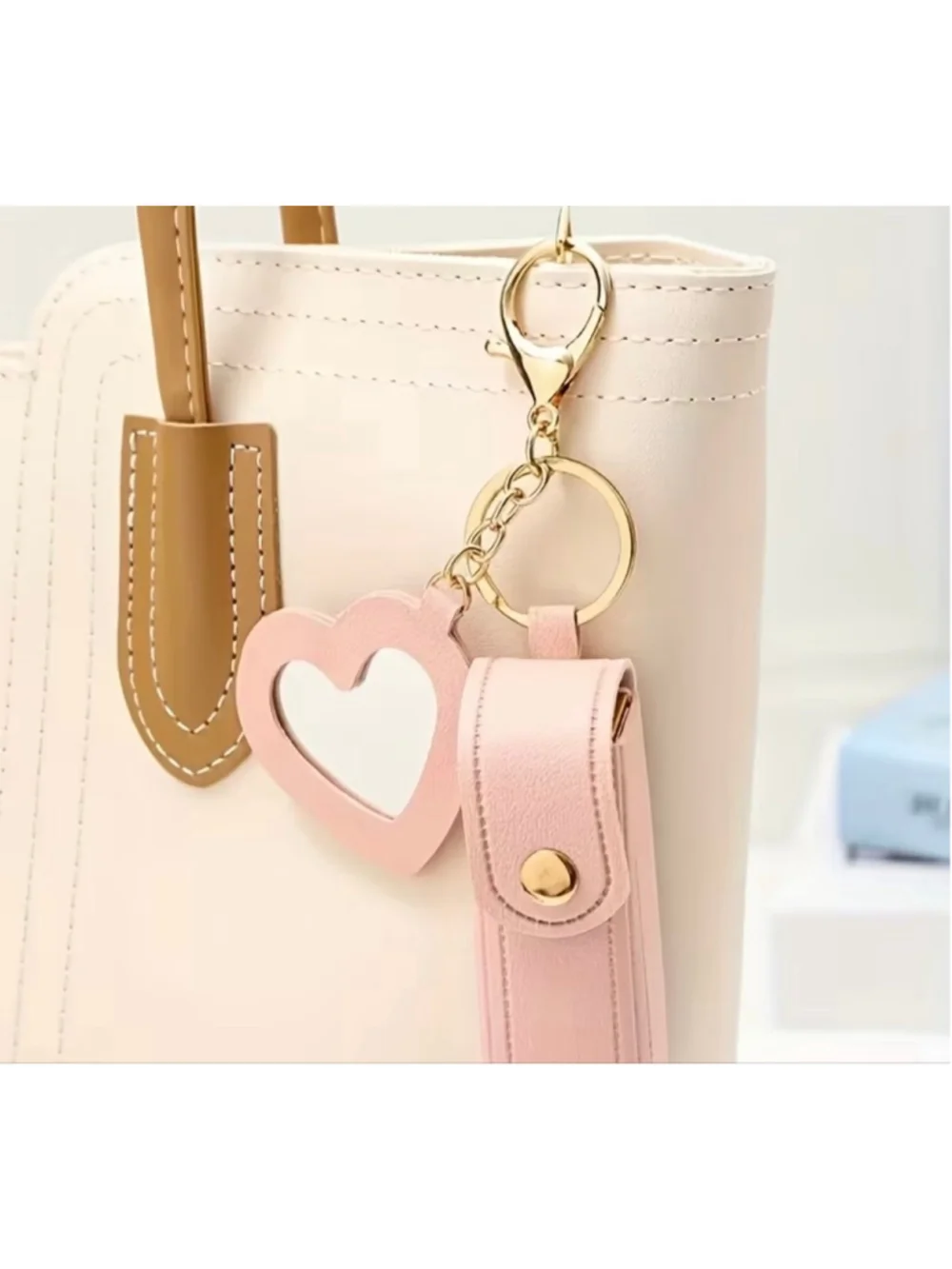 Lipstick Case Keychain with Mirror, Bag Charm - Brand New - Multiple colors